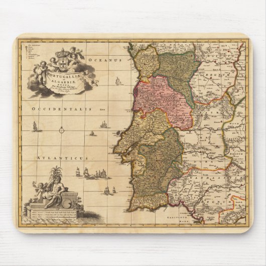 ポルトガル及びAlgarv*eの地図のマウスパッド マウスパッド (正面)