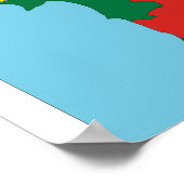 ポルトガル国の地図の国旗 ポスター (角)