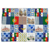 ポルトガル国旗とアゾレス国旗との抱き枕 ラージペーパーバッグ (正面)