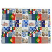 ポルトガル国旗とアゾレス国旗との抱き枕 ラージペーパーバッグ (裏面)