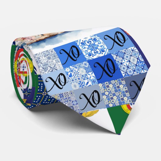 ポルトガル国旗とアゾレス国旗のネックタイ ネクタイ (ロール)