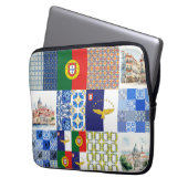 ポルトガル国旗とアゾレス国旗を持つエレクトロニクスバッグ ラップトップスリーブ (正面左)