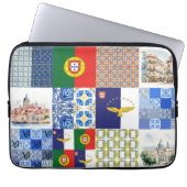 ポルトガル国旗とアゾレス国旗を持つエレクトロニクスバッグ ラップトップスリーブ (正面)