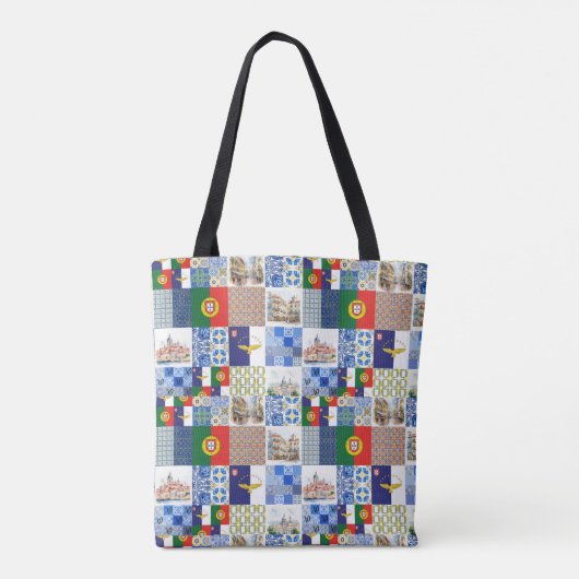 ポルトガル国旗とアゾレス国旗を持つトートバッグ トートバッグ (裏面)