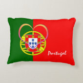 ポルトガル国旗とハート – ポルトガル/スポーツファン アクセントクッション (裏面)