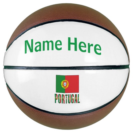 ポルトガル国旗とポルトガパーソナライズされたル バスケットボール (正面)