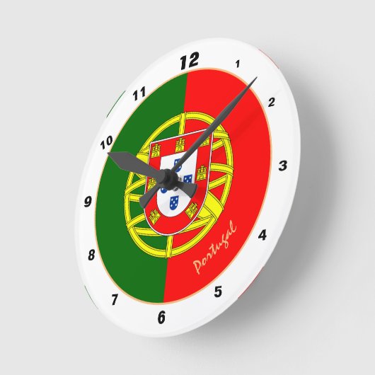 ポルトガル国旗とポルトガルトレンディーファッション/デザイン ラウンド壁時計 (傾斜)