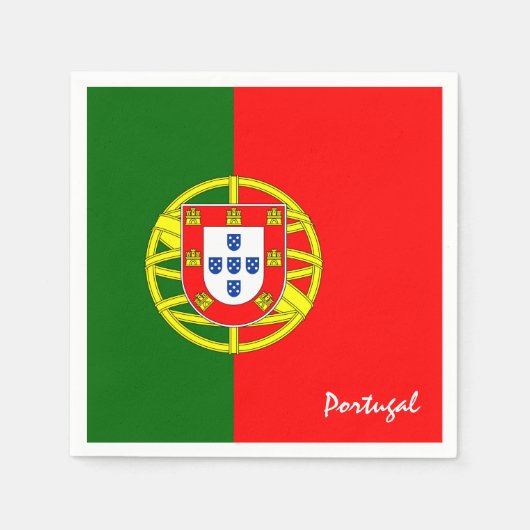 ポルトガル国旗とポルトガルパーティーファッション/スポーツ スタンダードカクテルナプキン (正面)