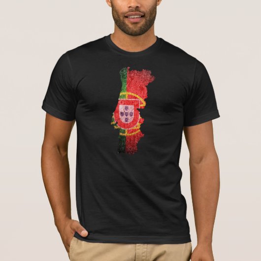 ポルトガル国旗と地図 Tシャツ (正面)