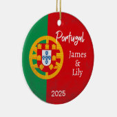 ポルトガル国旗のオーナメント，ポルパーソナライズされたガル セラミックオーナメント (右)