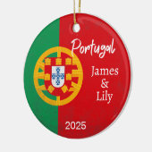 ポルトガル国旗のオーナメント，ポルパーソナライズされたガル セラミックオーナメント (左)
