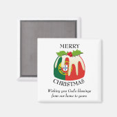 ポルトガル国旗のクリスマスプリン マグネット (正面/裏面)