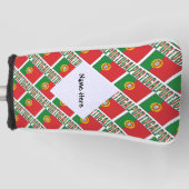 ポルトガル国旗のタイル張り黒パーソナライズされた ゴルフヘッドカバー (正面)