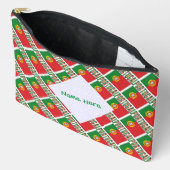 ポルトガル国旗のタイル貼りパーソナライズされた アクセサリーポーチ (見開き)