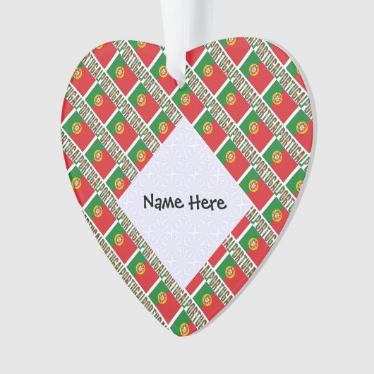 ポルトガル国旗のタイル貼りパーソナライズされた オーナメント (正面)