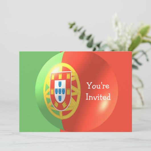 ポルトガル国旗のデザインany大事な行事 招待状 (スタンド正面)