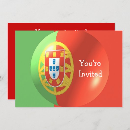 ポルトガル国旗のデザインany大事な行事 招待状 (正面/裏面)