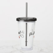 ポルトガル国旗のハート、ポルトガル語台本デザイン アクリルタンブラー (右)