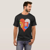 ポルトガル国旗のハート Tシャツ (正面フル)