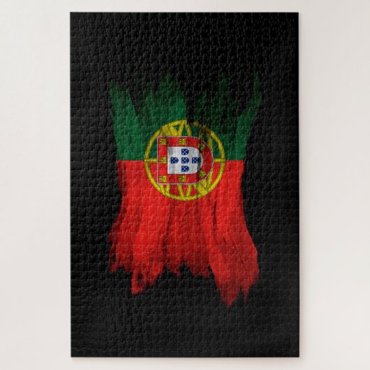 ポルトガル国旗のブラシのストローク、国旗 ジグソーパズル (縦)