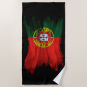 ポルトガル国旗のブラシのストローク、国旗 ビーチタオル (正面)