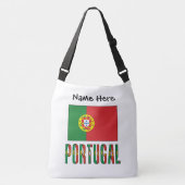ポルトガル国旗のブラックパーソナライゼーション クロスボディバッグ (正面)