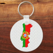 ポルトガル国旗の地図フルサイズ キーホルダー (正面)