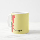 ポルトガル国旗の地図 コーヒーマグカップ (正面左)
