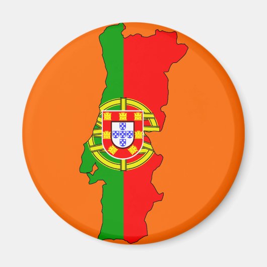 ポルトガル国旗の地図 マグネット (正面)