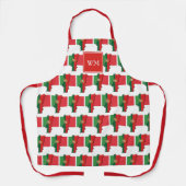 ポルトガル国旗の地図 | モノグラム | ポルトガル語 エプロン (正面)