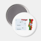 ポルトガル国旗の地図_2 マグネット (正面/裏面)