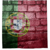 ポルトガル国旗の壁 シャワーカーテン (正面)