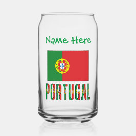 ポルトガル国旗の緑の個人用設定 ガラス缶