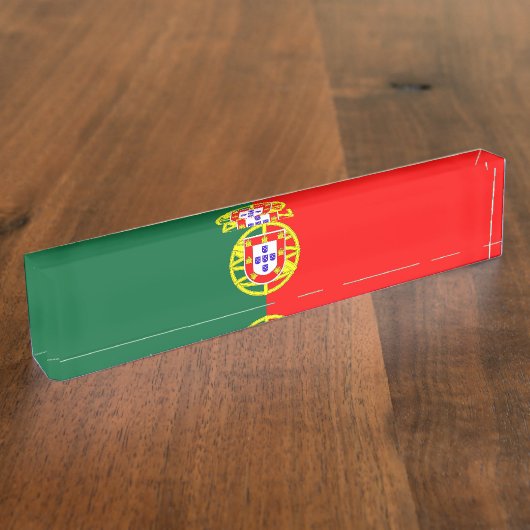 ポルトガル国旗の記号 デスクネームプレート (側面)