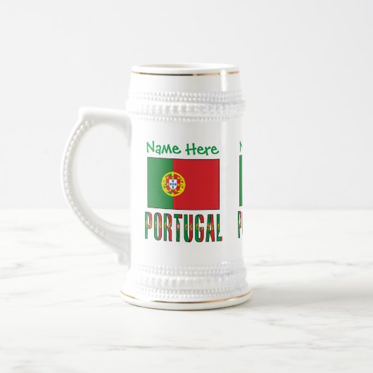 ポルトガル国旗の遺産をカスタマイズ ビールジョッキ (左)