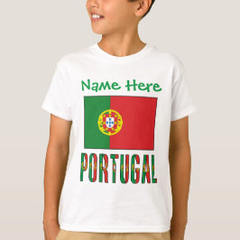 ポルトガル国旗の遺産を持つ少年のためのパーソナライズドデザイン  Tシャツ