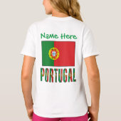 ポルトガル国旗の遺産を誇る女の子用カスタムTシャツ Tシャツ (裏面)