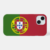 ポルトガル国旗の電話番号 iPhone 15ケース (裏面横)