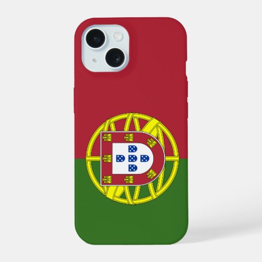 ポルトガル国旗の電話番号 iPhone 15ケース (裏面)