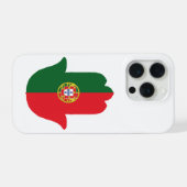 ポルトガル国旗を持つ手 iPhoneケース (裏面横)