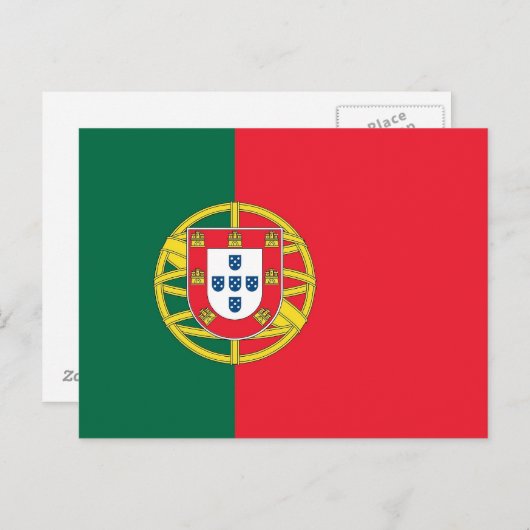 ポルトガル国旗を掲げたはがき ポストカード (正面/裏面)