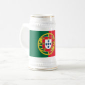 ポルトガル国旗を掲げたマグカップ ビールジョッキ (正面左)