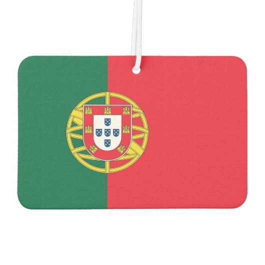 ポルトガル国旗を掲げた車の新入生 カーエアーフレッシュナー (裏面)