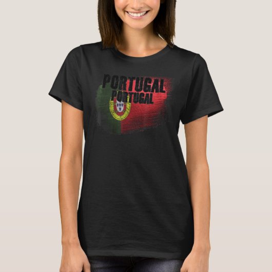 ポルトガル国旗グランジ1 Tシャツ (正面)