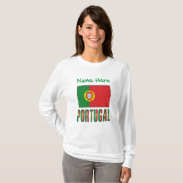 ポルトガル国旗グリーンカスタマイズTシャツ Tシャツ