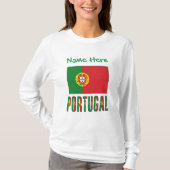ポルトガル国旗グリーンカスタマイズTシャツ Tシャツ (正面)