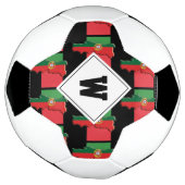 ポルトガル国旗モノグラム サッカーボール (回転)