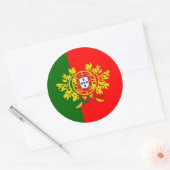 ポルトガル国旗・コート・オブ・アームズ、ポルトガル国旗 ラウンドシール (封筒)