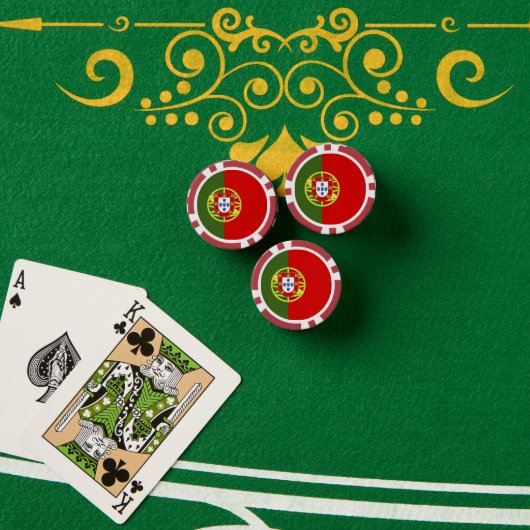 ポルトガル国旗 ポーカーチップ (ポーカーテーブル (スタック))