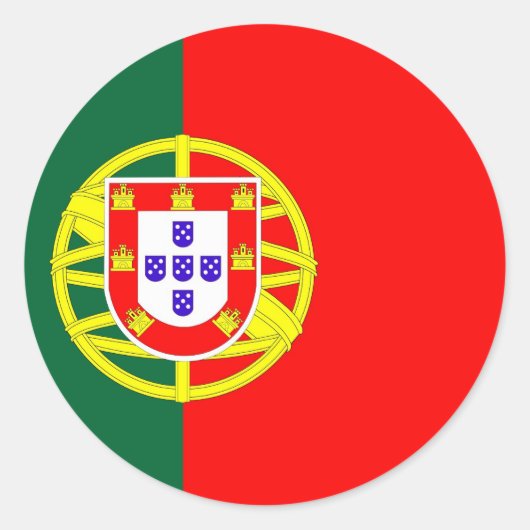 ポルトガル国旗 ラウンドシール (正面)
